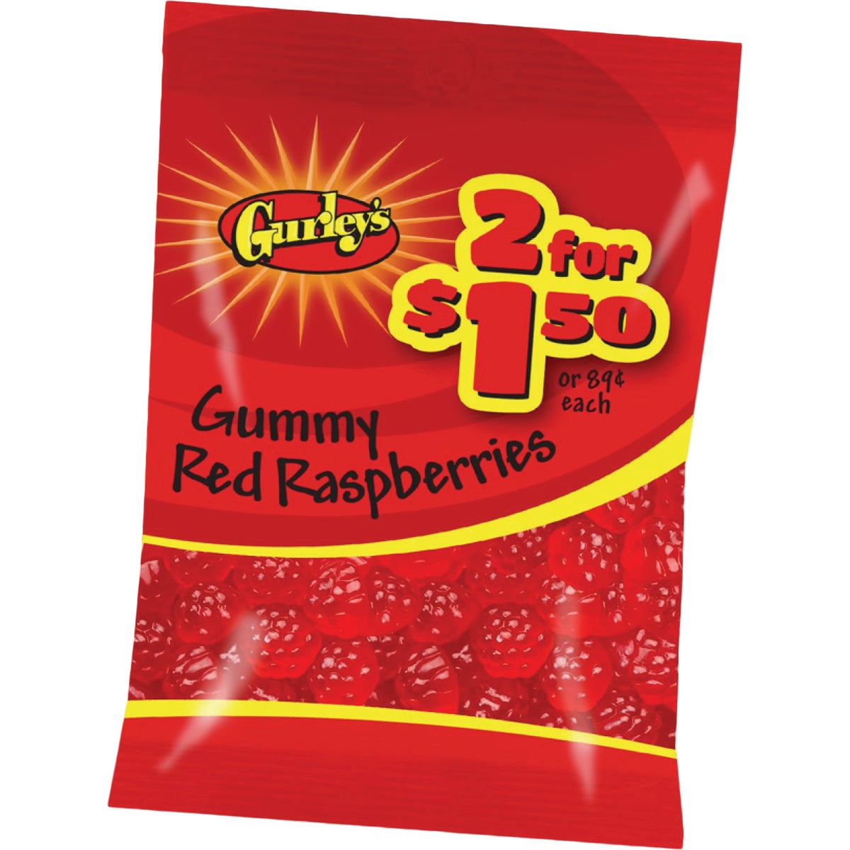 Gurley's 2.25 Oz. Gummy Red Raspberries