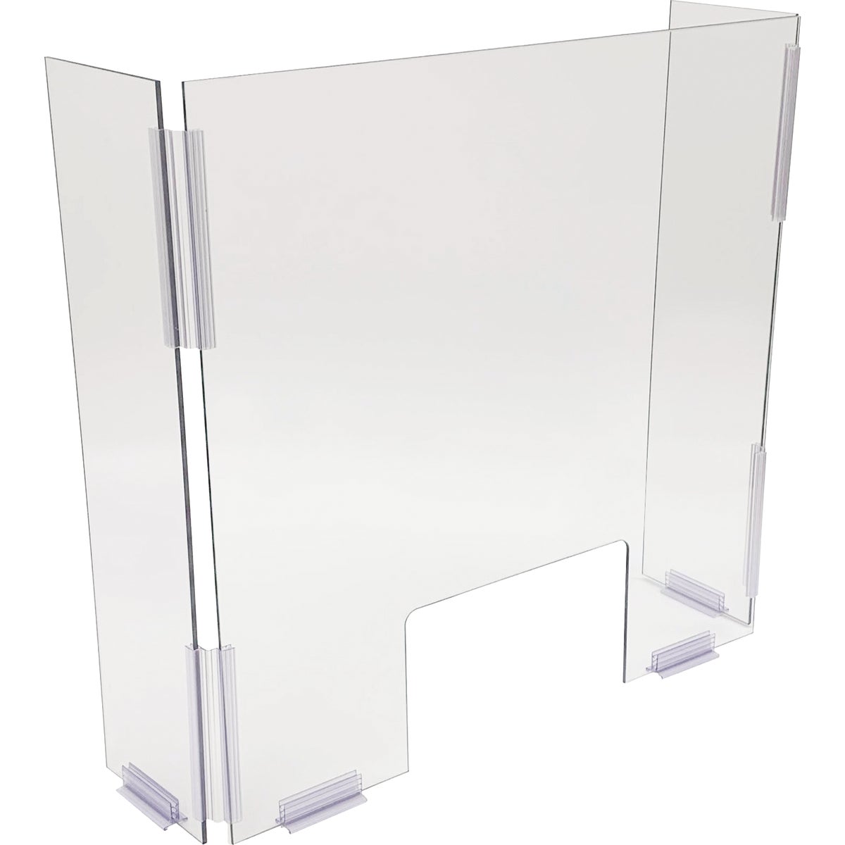 Siffron 24 In. W. x 24 In. H. x 6 In. D. Counter Top Cough/Sneeze Guard with Wing Panels
