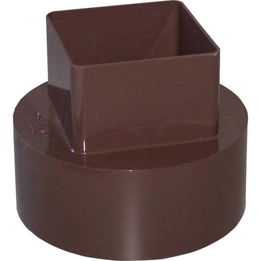 Genova RainGo 4 In. Brown Downspout Adapter