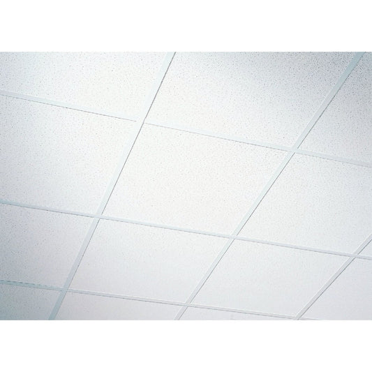 Radar Fissured 2 Ft. x 2 Ft. White Mineral Fiber Shadowline Tapered Suspended Ceiling Tile (16-Count)