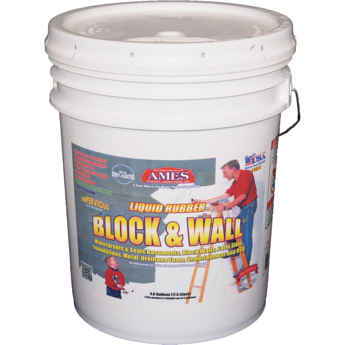 Ames Block & Wall 5 Gal. Liquid Rubber Membrane Basement Waterproofing Coating