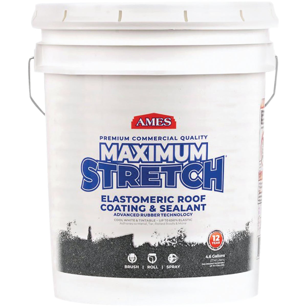 Ames Maximum-Stretch 5 Gal. Premium Rubber & Acrylic Elastomeric Roof Coating