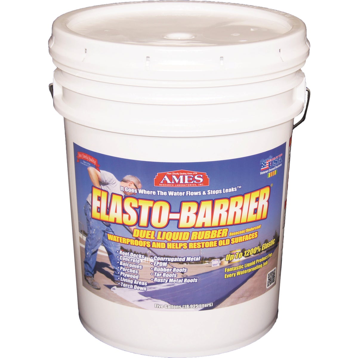 Ames Super Elasto-Barrier 5 Gal. Rubber Elastomeric Roof Coating