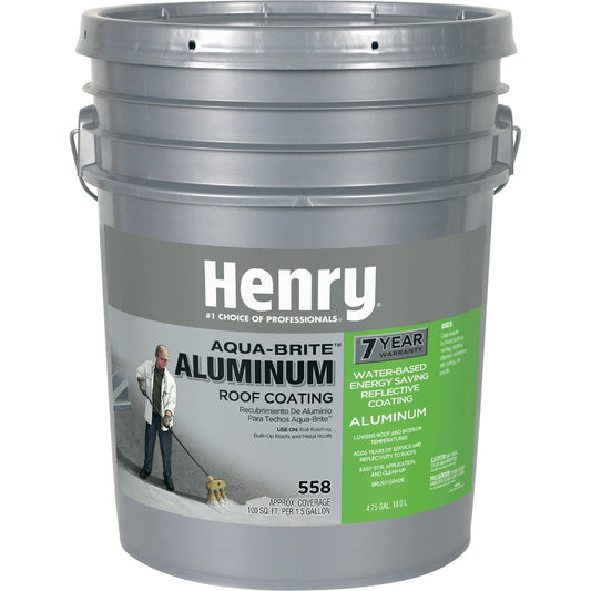 Henry Aqua-Brite 5 Gal. Fibered Aluminum Roof Coating