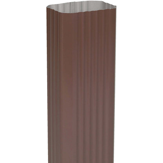 Amerimax 2 In. x 3 In. Brown Aluminum Downspout