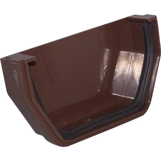 Raingo 5 In. Vinyl Brown Outside Gutter End Cap