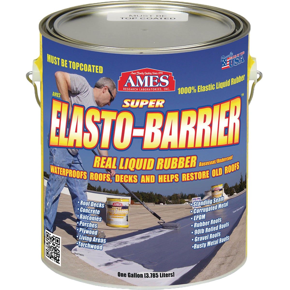 Ames Super Elasto-Barrier 1 Gal. Rubber Elastomeric Roof Coating