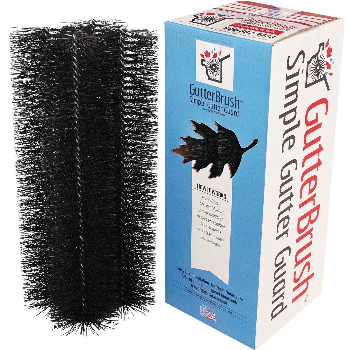 GutterBrush 4-1/2 In. x 6 Ft. Gutter Guard Pack - 18 In. Sections