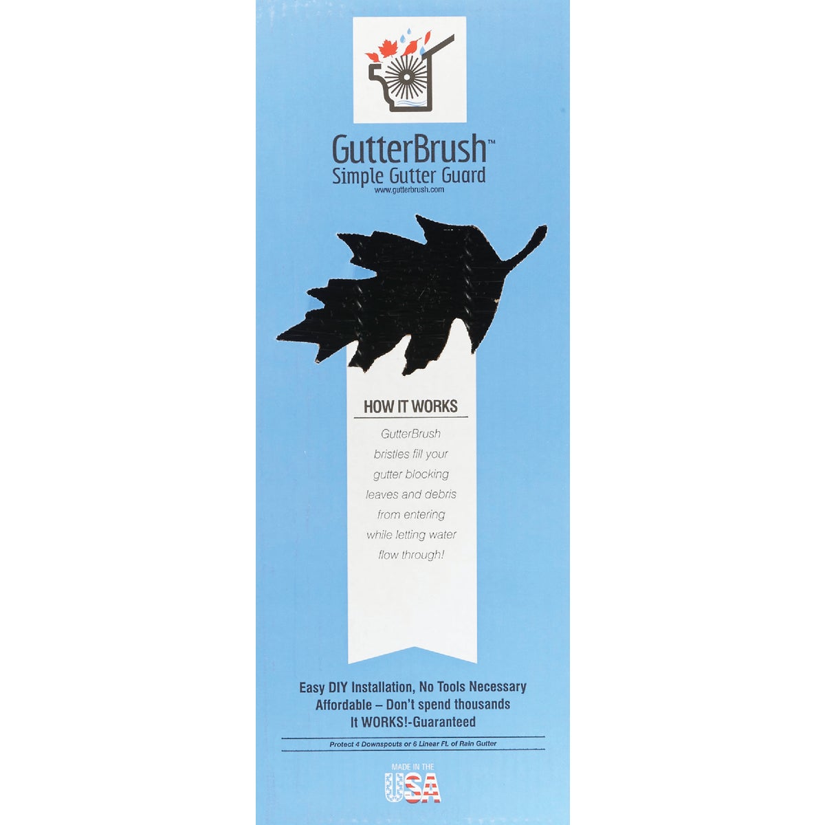 GutterBrush 4-1/2 In. x 6 Ft. Gutter Guard Pack - 18 In. Sections