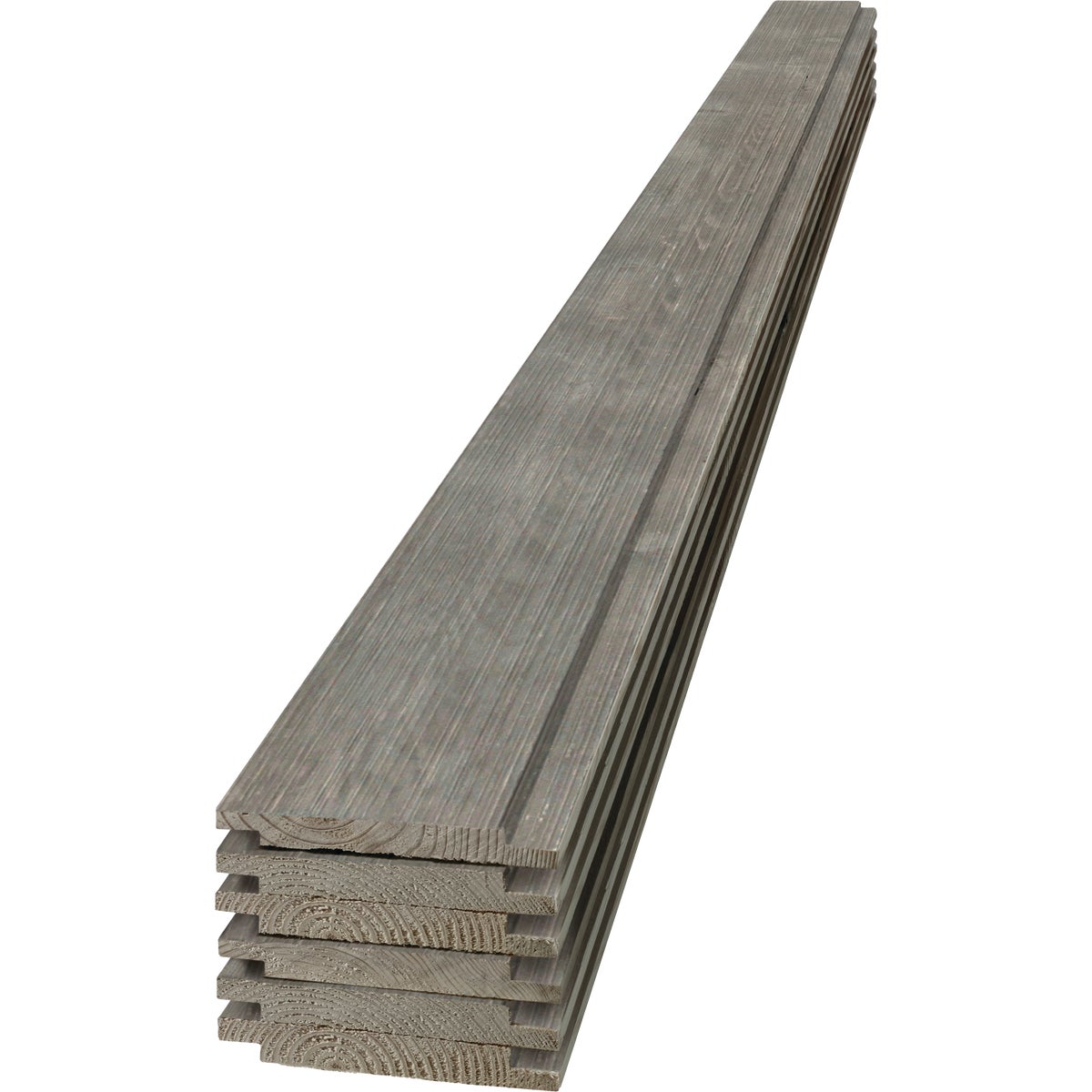 UFP-Edge 6 In. W x 8 Ft. L x 1 In. Thick Gray Wood Rustic Shiplap Board (18.48 Sq. Ft./6-Pack)