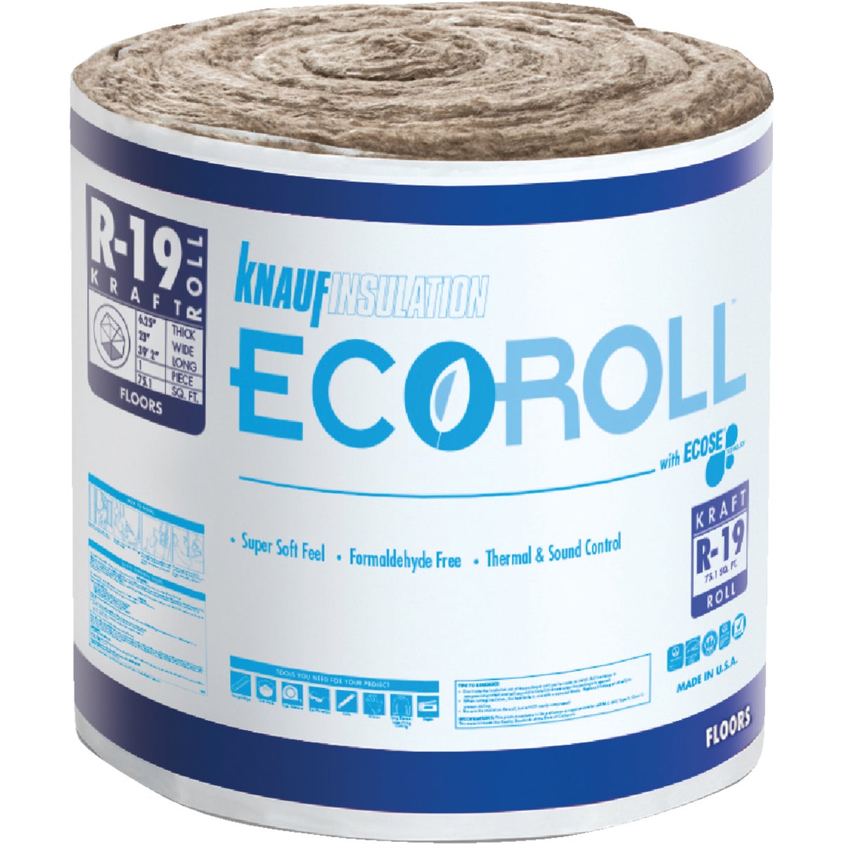 Knauf R-19 23 In. X 39 Ft. Kraft Faced Roll Fiberglass Insulation