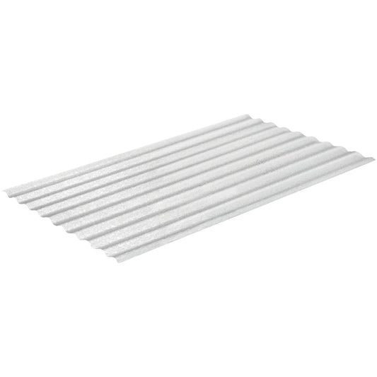 Sequentia WeatherGlaze 26 In. x 12 Ft. White Round 1-Sided Fiberglass Corrugated Panels