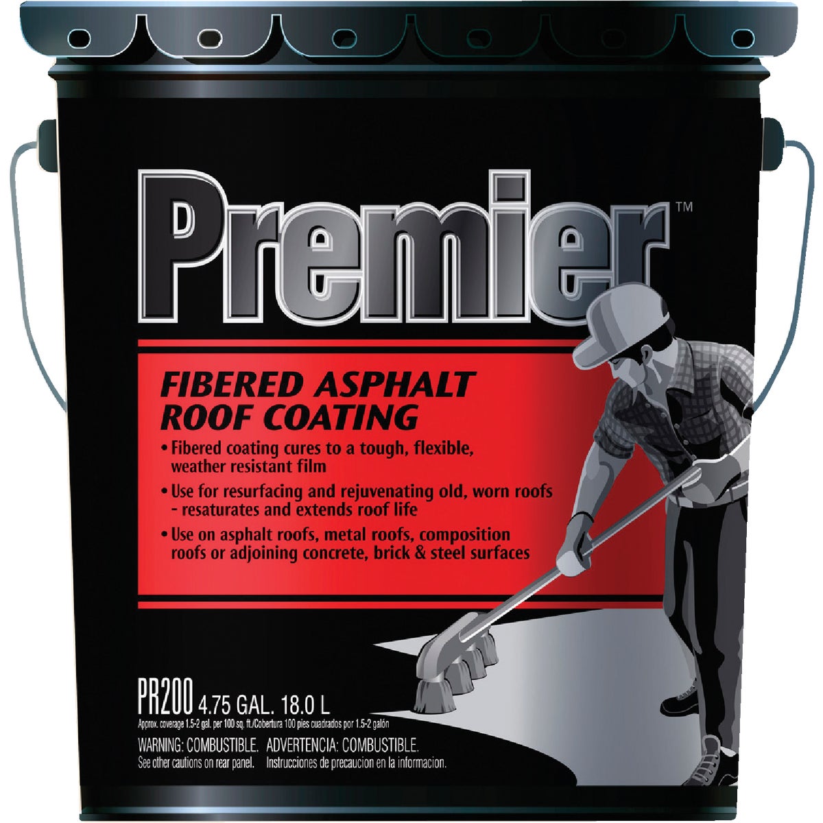 Premier 5 Gal. Fibered Asphalt Roof Coating