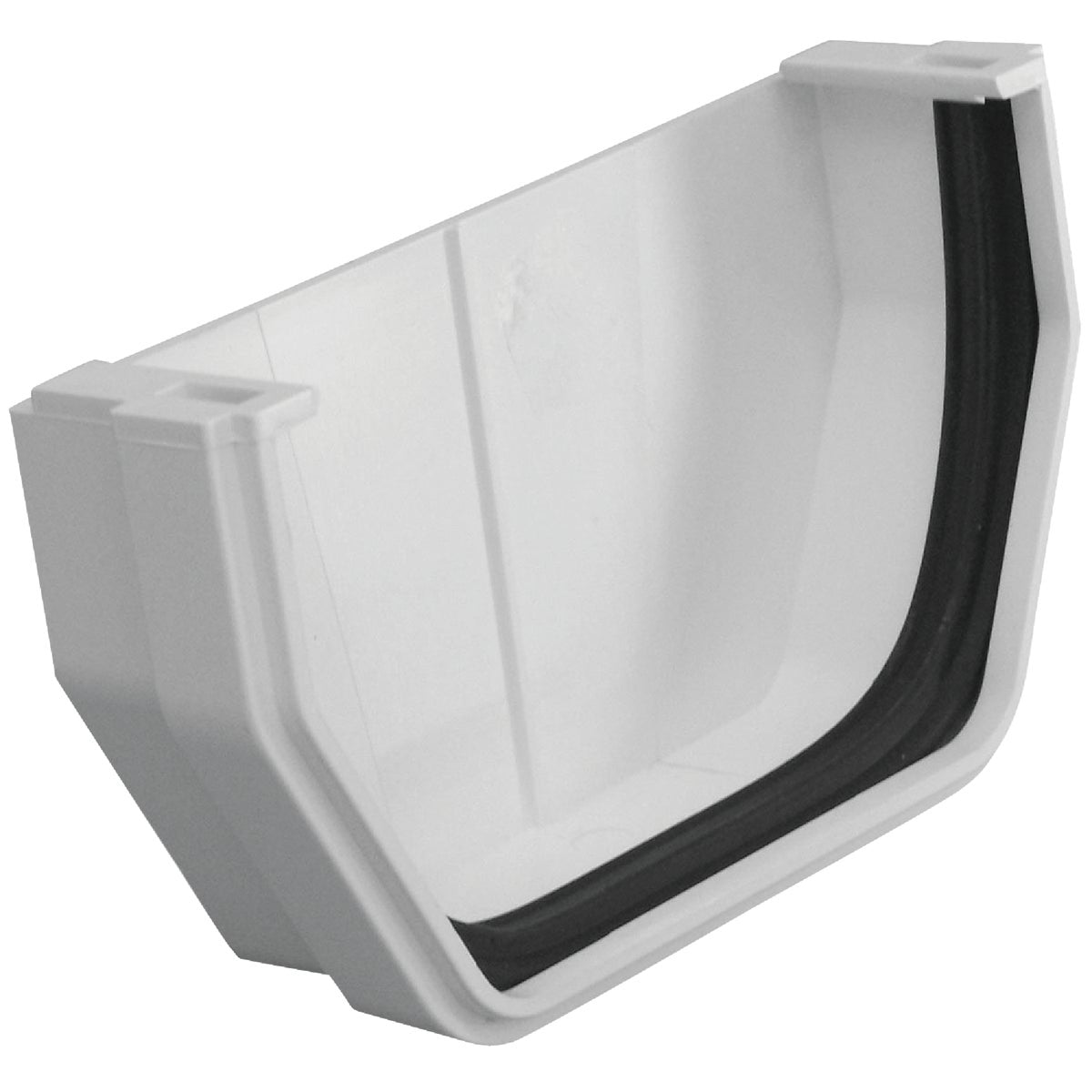 Raingo 5 In. Vinyl White Outside Gutter End Cap