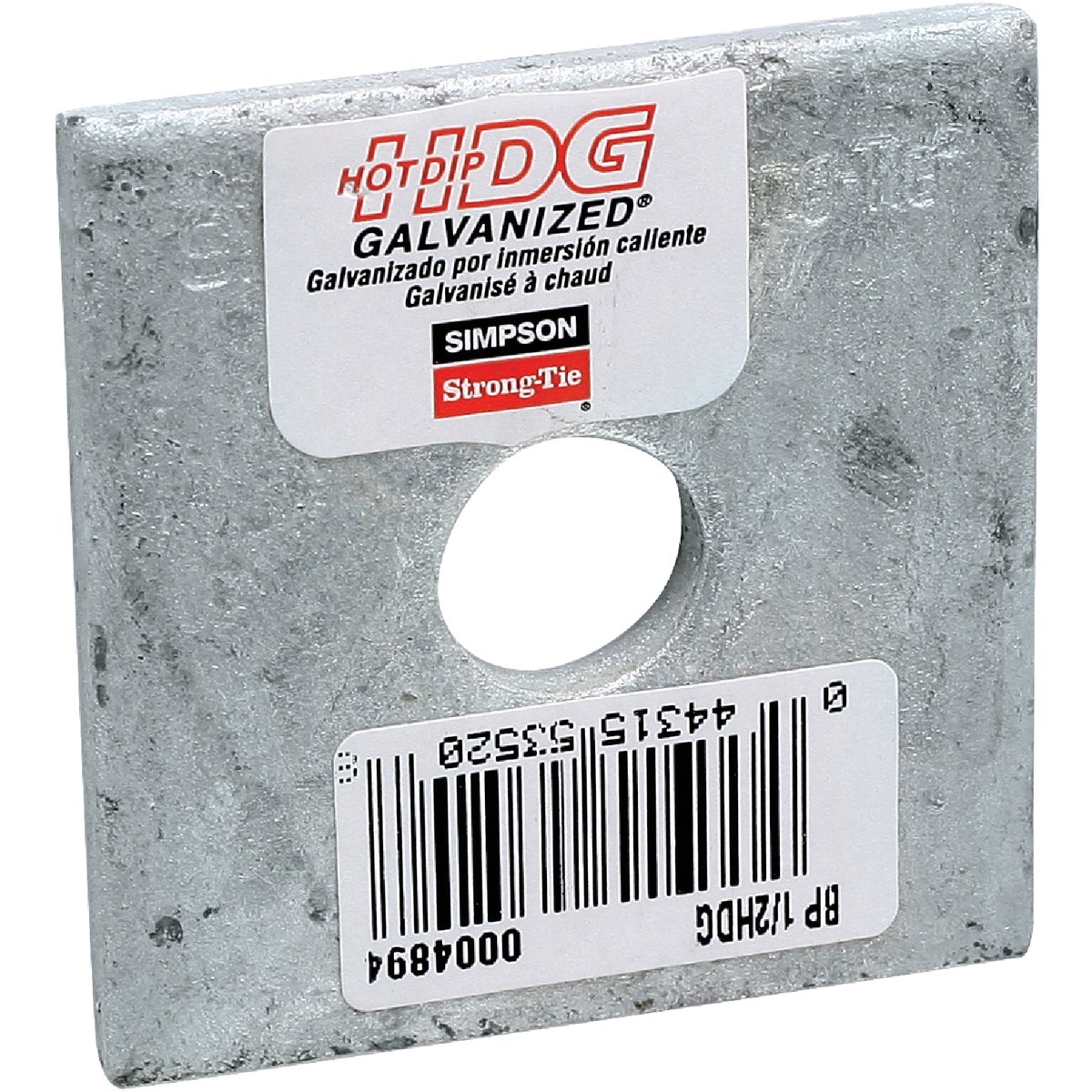 Simpson Strong-Tie 1/2 in. x 2 in. x 3/16 in. Steel Hot Dipped Galvanized Bearing Plate