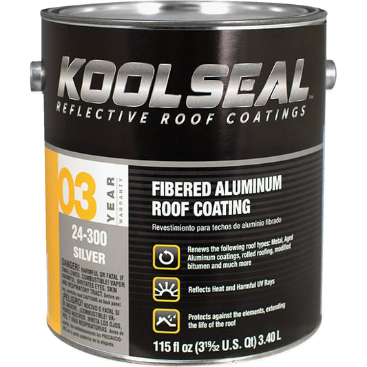 Kool Seal 1 Gal. Fibered Aluminum Roof Coating