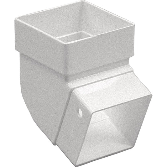 Amerimax 2 In. Contemporary Square White Vinyl Elbow