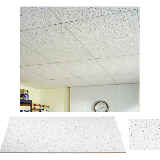 Fifth Avenue 2 Ft. x 4 Ft. White Mineral Fiber Square Edge Ceiling Tile (8-Count)