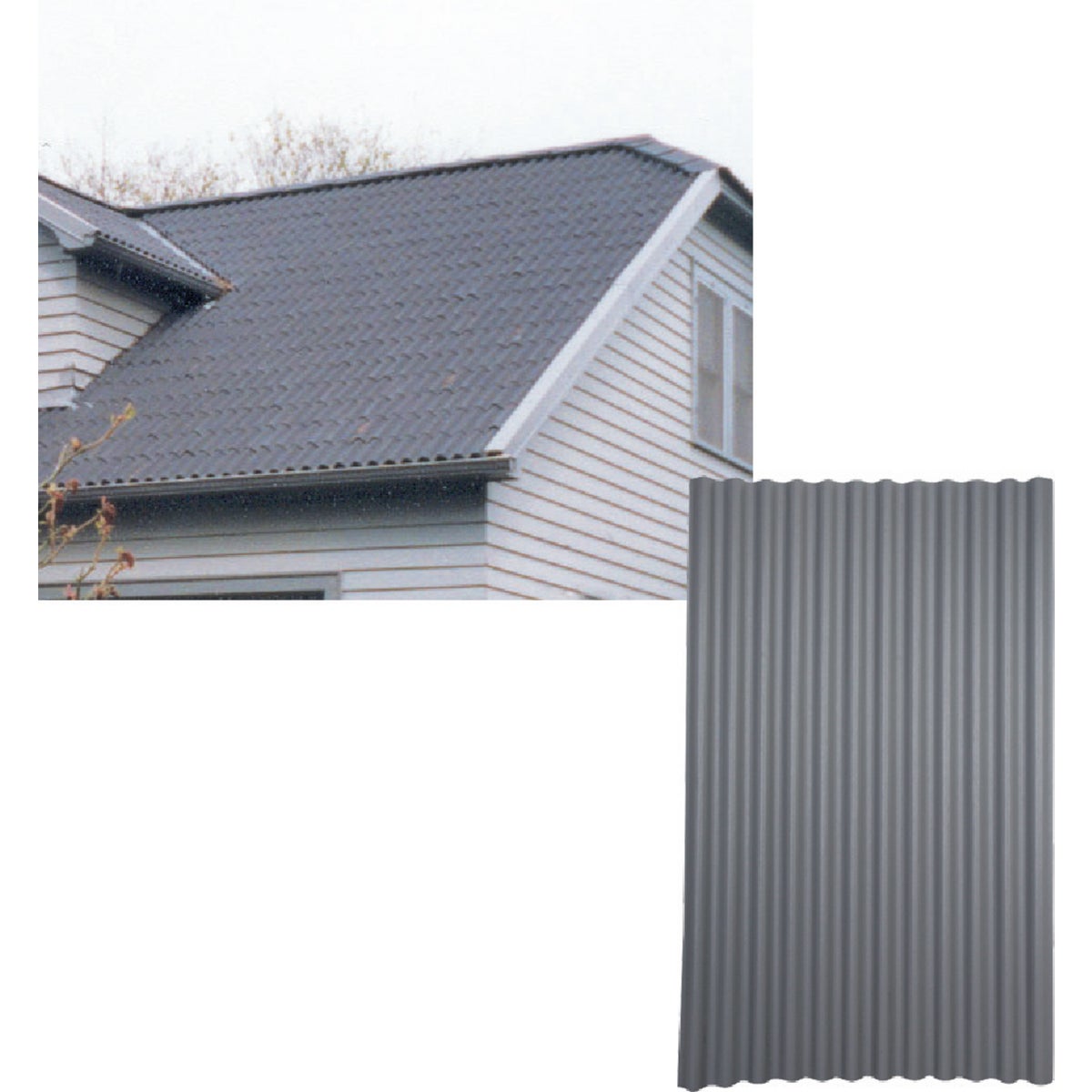 Ondura 48 In. x 79 In. Organic Fiber Core & Asphalt Gray Ondura Corrugated Roofing Panels