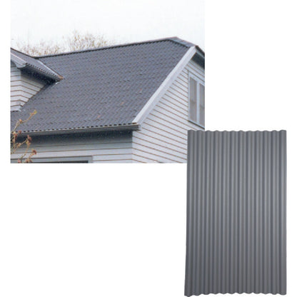 Ondura 48 In. x 79 In. Organic Fiber Core & Asphalt Gray Ondura Corrugated Roofing Panels