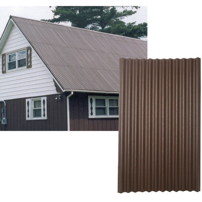 Ondura 48 In. x 79 In. Organic Fiber Core & Asphalt Brown Ondura Corrugated Roofing Panels