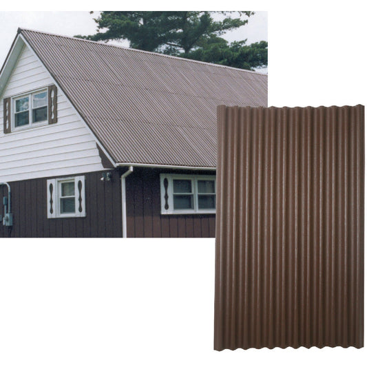 Ondura 48 In. x 79 In. Organic Fiber Core & Asphalt Brown Ondura Corrugated Roofing Panels