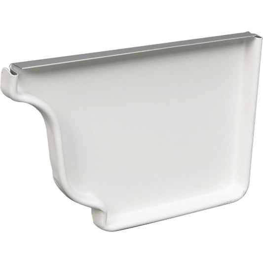 Amerimax 4 In. Galvanized White Right Gutter End Cap