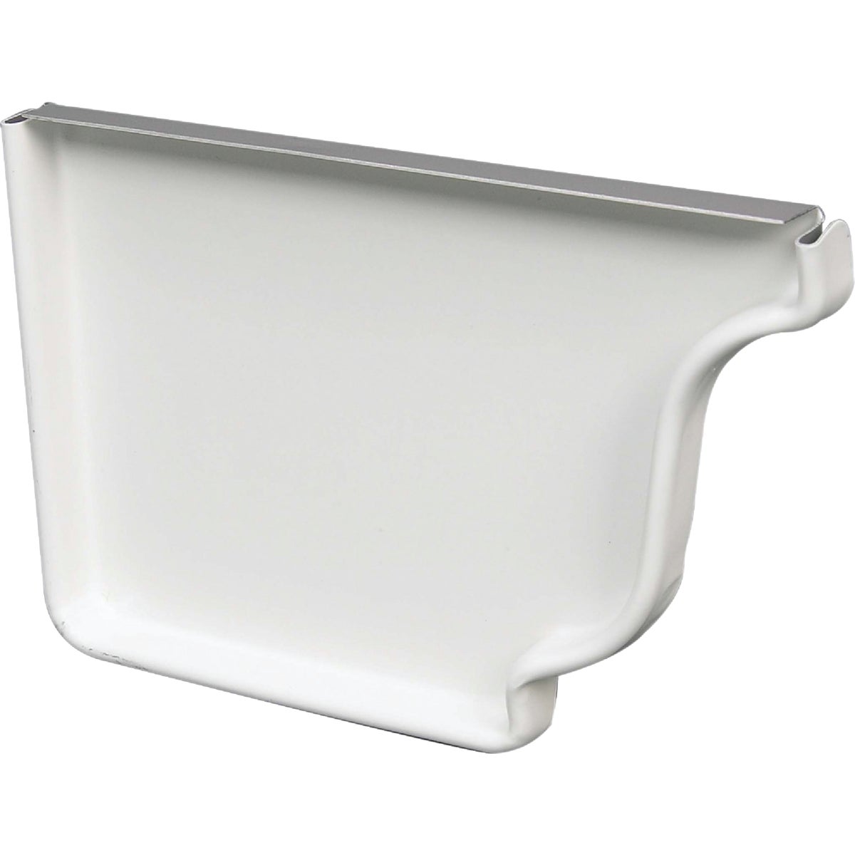 Amerimax 4 In. Galvanized White Right Gutter End Cap