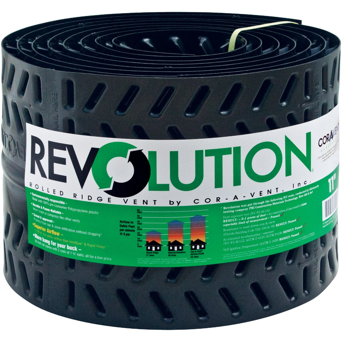 Cor-A-Vent Revolution 11 In. x 20 Ft. Rolled Ridge Vent