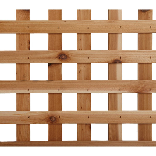 Real Wood Products 4 Ft. W. x 8 Ft. L. x 3/4 In. Thick Natural Cedar Square Lattice Panel