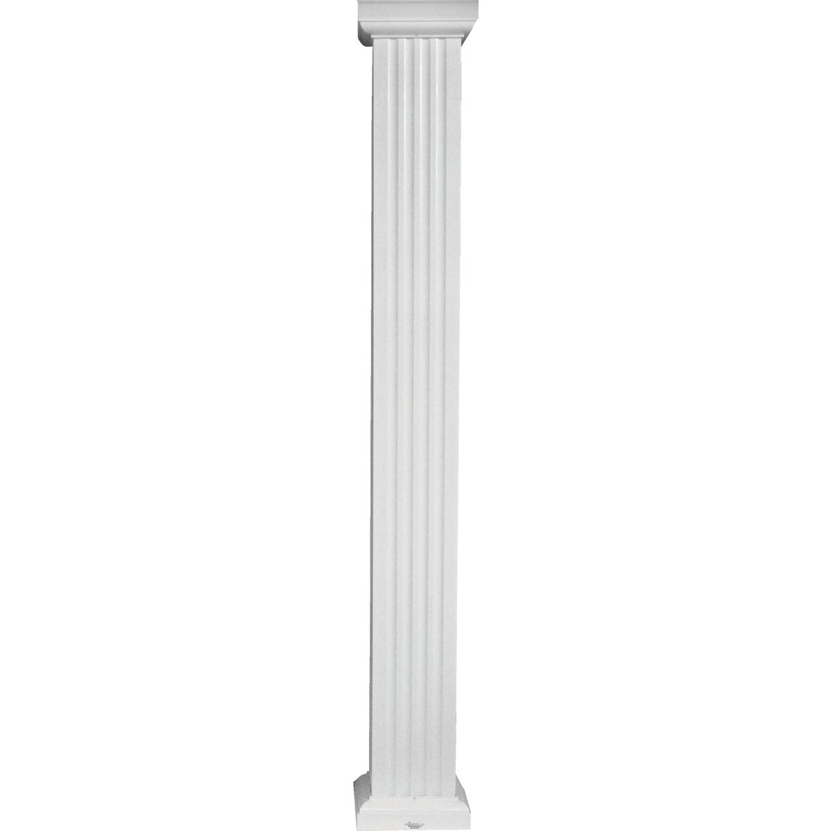 Crown Column 8 In. x 8 Ft. White Powder Coated Square Fluted Aluminum Column