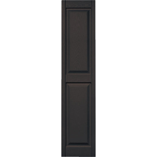 Builders Edge 15 in. x 67 in. Musket Brown Panel Shutter, (2-Pack)