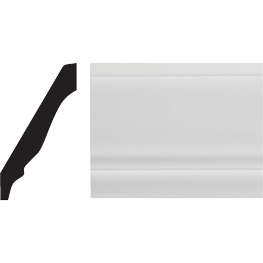 Royal 9/16 In. W. x 3-5/8 In. H. x 12 Ft. L. White PVC Colonial Crown Molding