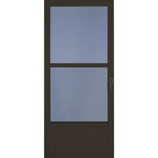 Larson Classic 32 In. W. x 81 In. H. x 1-1/4 In. Thick Brown Self-Storing Aluminum Storm Door