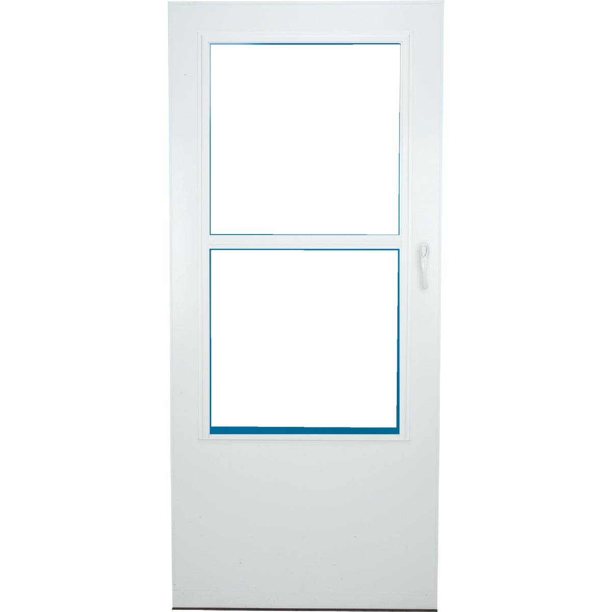 Larson Value-Core 36 In. W x 80 In. H x 1 In. Thick White Self-Storing Aluminum Storm Door