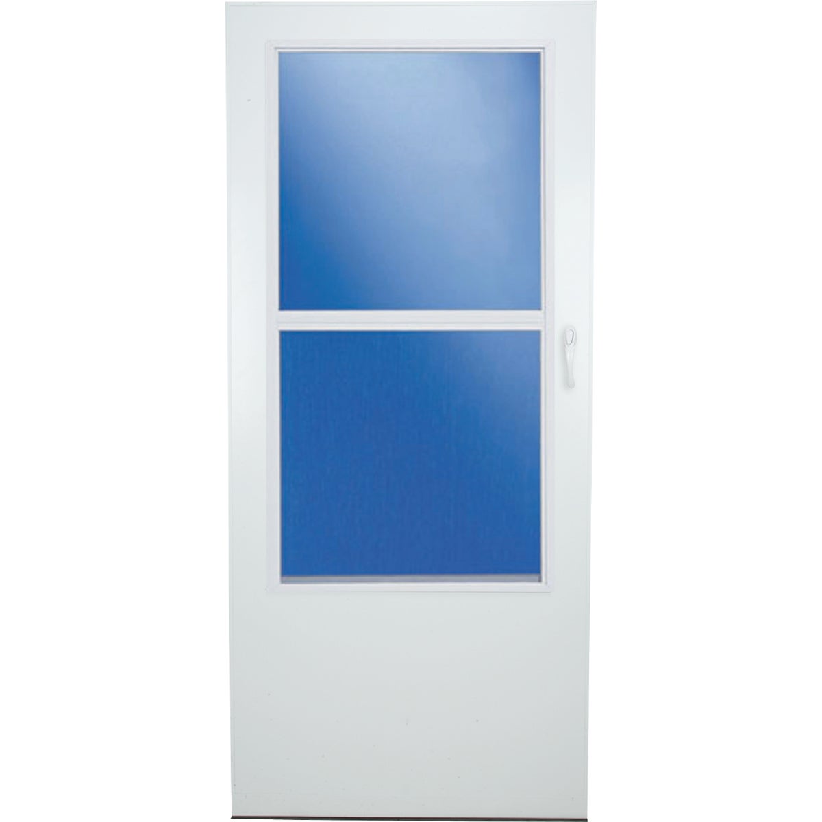 Larson Value-Core 36 In. W x 80 In. H x 1 In. Thick White Self-Storing Aluminum Storm Door