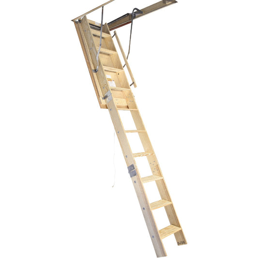 Louisville Champion 7 Ft. to 8 Ft. 9 In., 22-1/2 In. x 54 In. Wood Attic Stairs, 300 Lb. Load