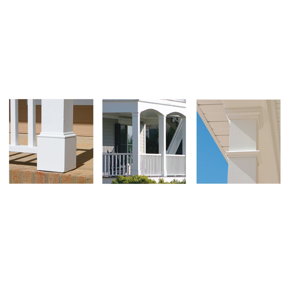 Crown Column DuraSnap 4 In. W x 4 In. H x 120 In. L White PVC Post Wrap