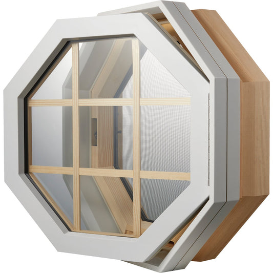 JJJ Specialty Rambler Breeze 4 Season 22-1/4 In. W. x 22-1/4 In. H. Poly Right-Hand Hinged Octagon Window