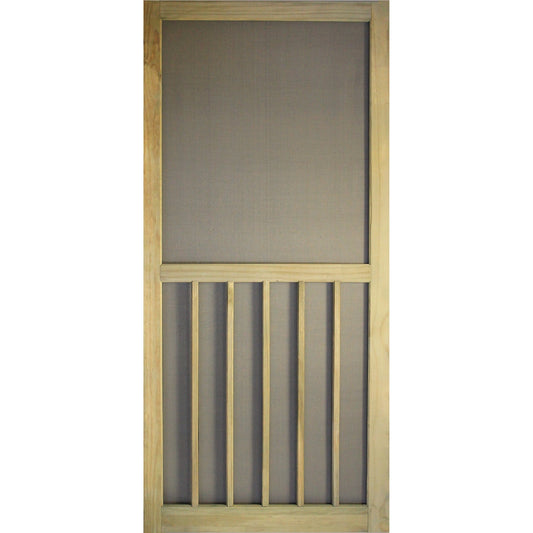 Snavely Kimberly Bay 36 In. W x 80 In. H x 1-1/8 In. Thick Stainable Natural ACQ Treated Solid Pine 5-Bar Screen Door