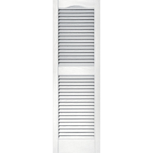 Builders Edge 15 In. x 48 In. Vinyl Louvered Shutter, (2-Pack)