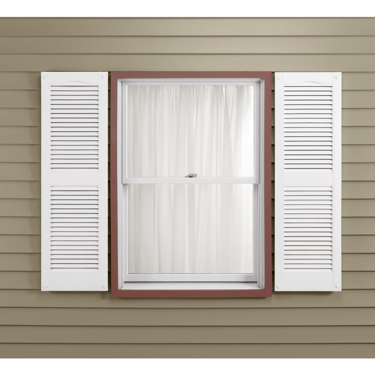 Builders Edge 15 In. x 48 In. Vinyl Louvered Shutter, (2-Pack)