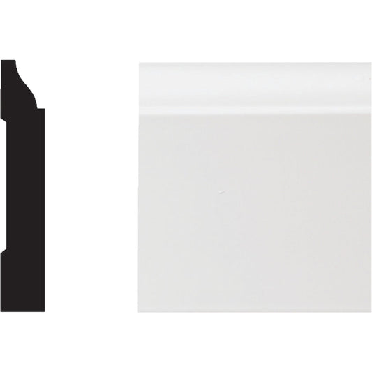 Royal 5/8 In. W. x 3-1/4 In. H. x 12 Ft. L. White PVC Colonial Base Molding