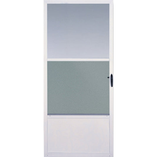 Larson Comfort-Bilt 32 In. W x 81 In. H x 1 In. Thick White Self-Storing Aluminum Storm Door