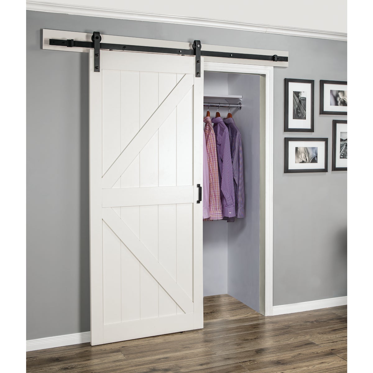 Erias Home Designs 36 In. x 84 In. x 1-3/8 In. K-Style Stone Barn Door Kit