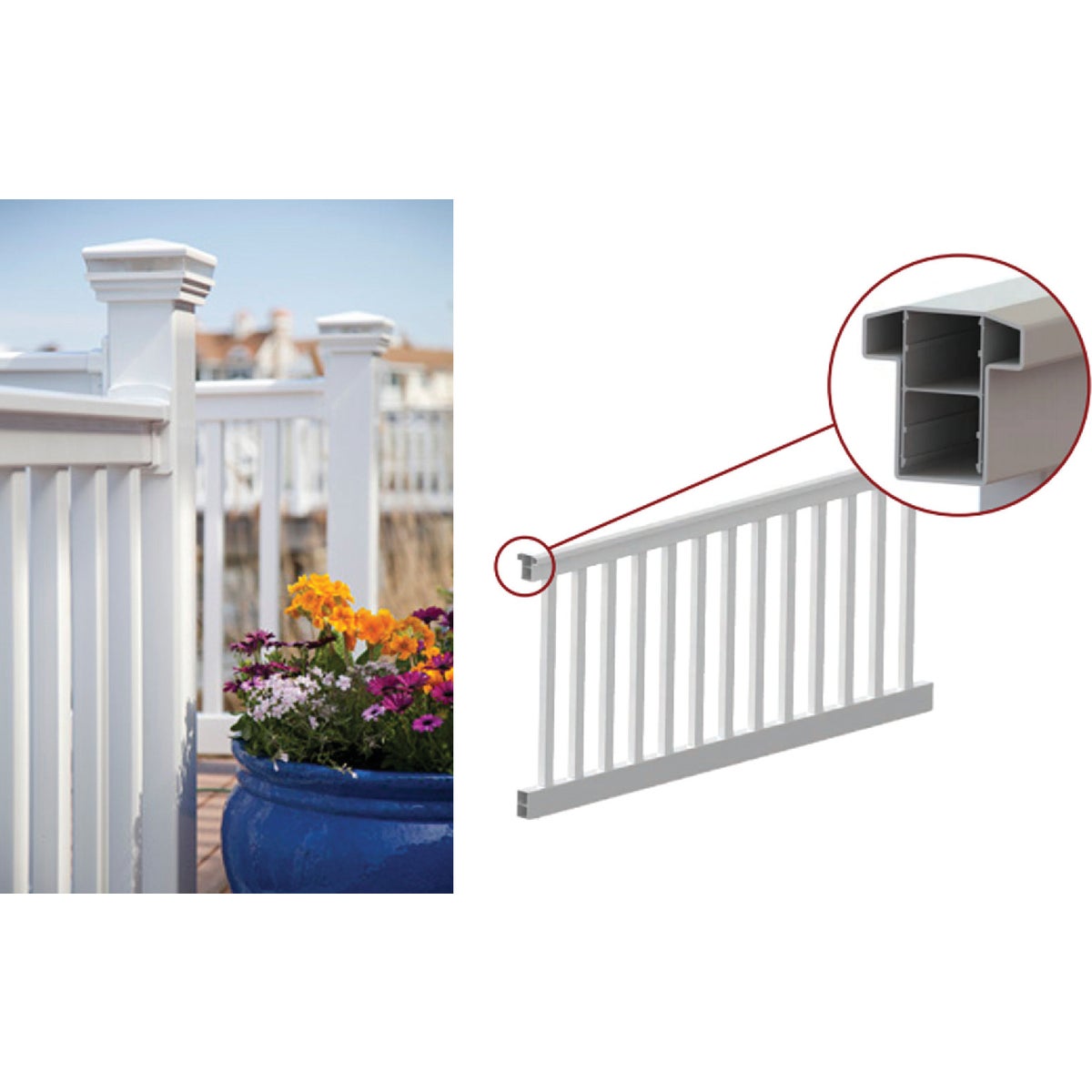 RDI Finyl Line 36 In. H. x 6 Ft. L. Vinyl Railing