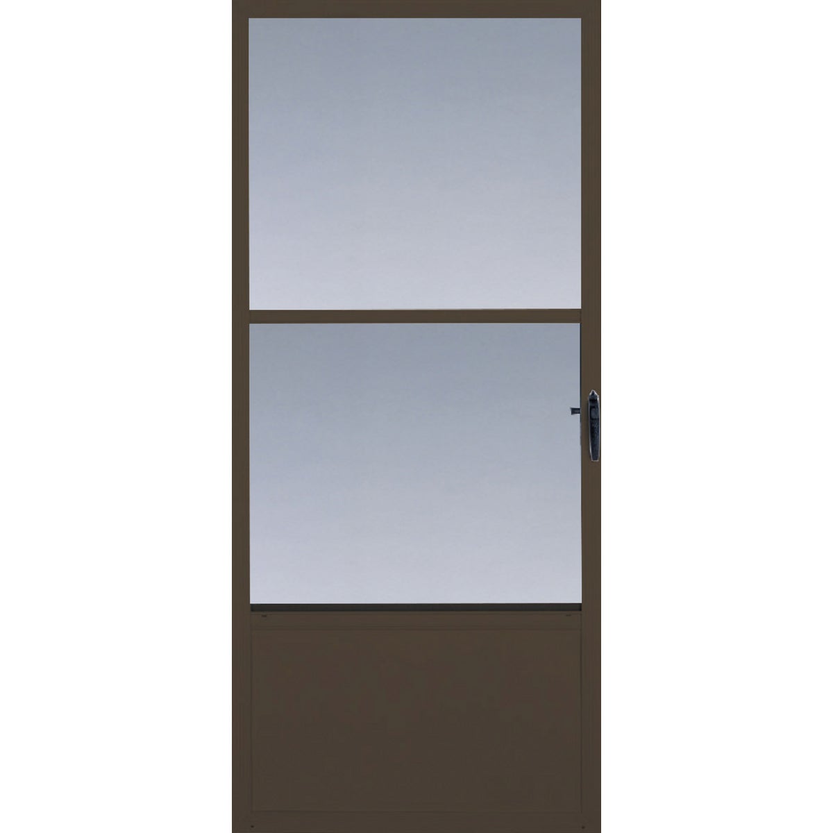 Larson Comfort-Bilt 32 In. W x 81 In. H x 1 In. Thick Brown Self-Storing Aluminum Storm Door