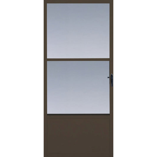 Larson Comfort-Bilt 32 In. W x 81 In. H x 1 In. Thick Brown Self-Storing Aluminum Storm Door