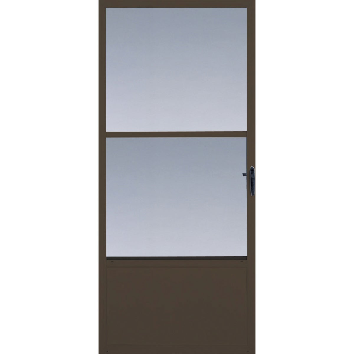 Larson Comfort-Bilt 36 In. W x 81 In. H x 1 In. Thick Brown Self-Storing Aluminum Storm Door