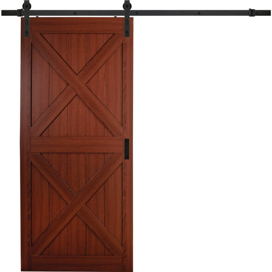 Erias Home Designs Sagrada 36 In. x 84 In. x 1-3/8 In. Double X-Style Barn Door Kit